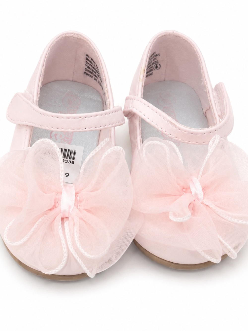 Girls Pink Tulle Bow Mary Jane Dress Shoes